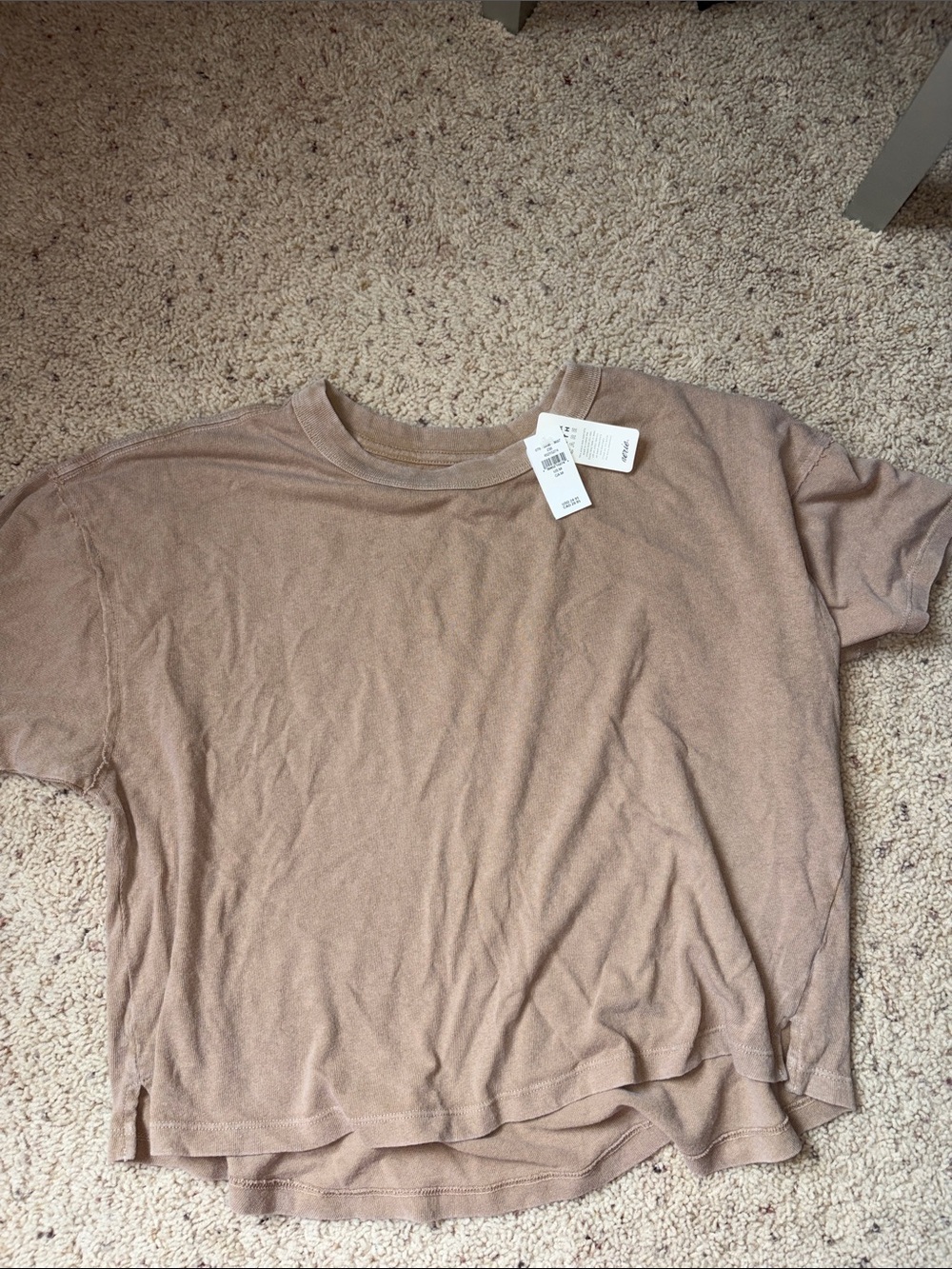 aerie Short-Sleeve Crop Tee in Taupe